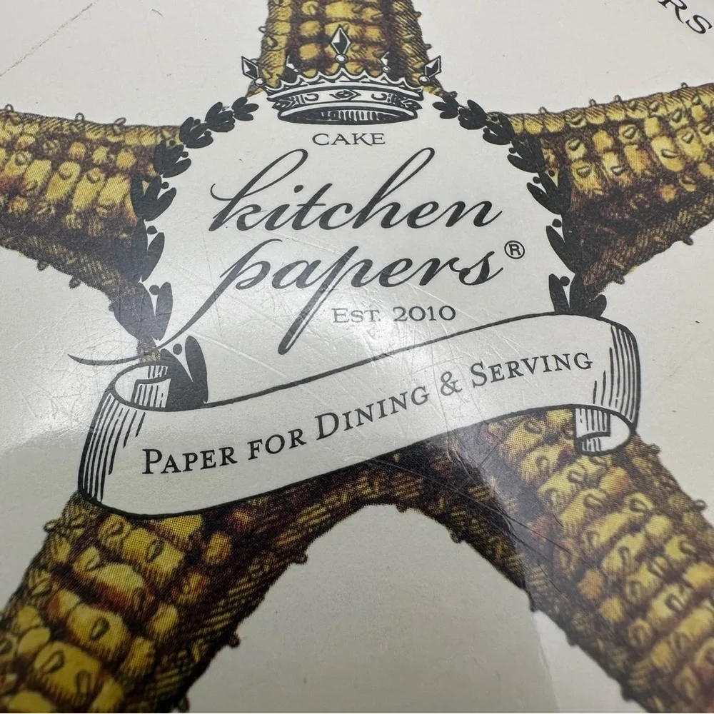 Cake Kitchen Papers Starfish Coasters - Cream Nautical Beach Surf Beachcomber